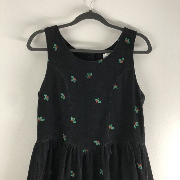 Made By Eagle Eye For All Week Long Size Small Corduroy Dress Holly Christmas - Picture 2 of 15